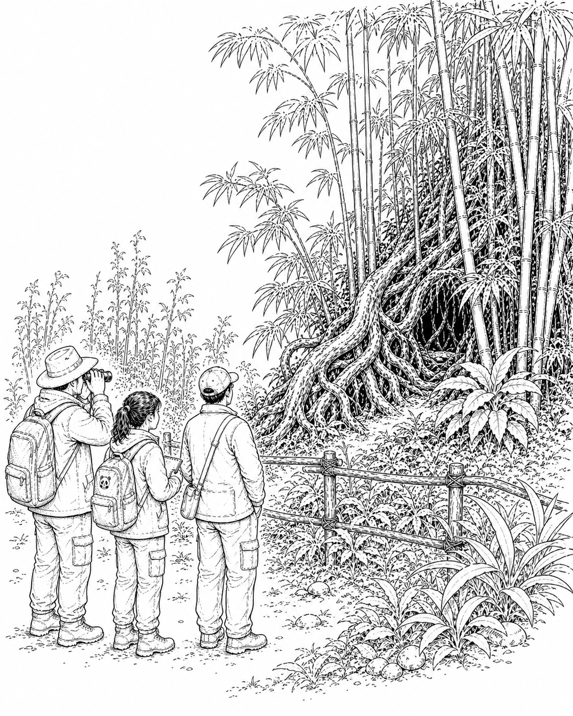 Ranger und Johanna am Rand des Schutzwaldes